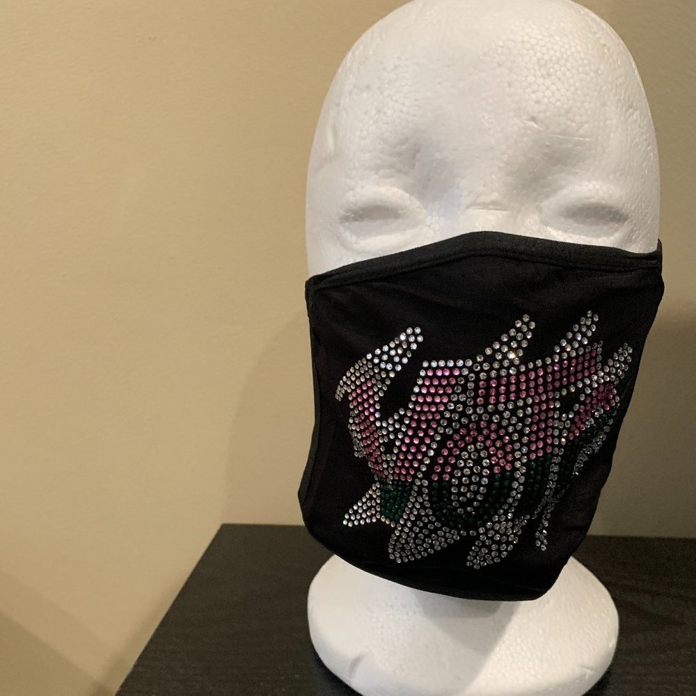 VOTE Bling Face Mask Pink & Green (Sorority)